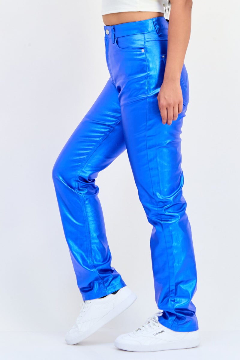 Cropp بنطلون نسائي بقصة عادية وساق مستقيم، أزرق - Image 2